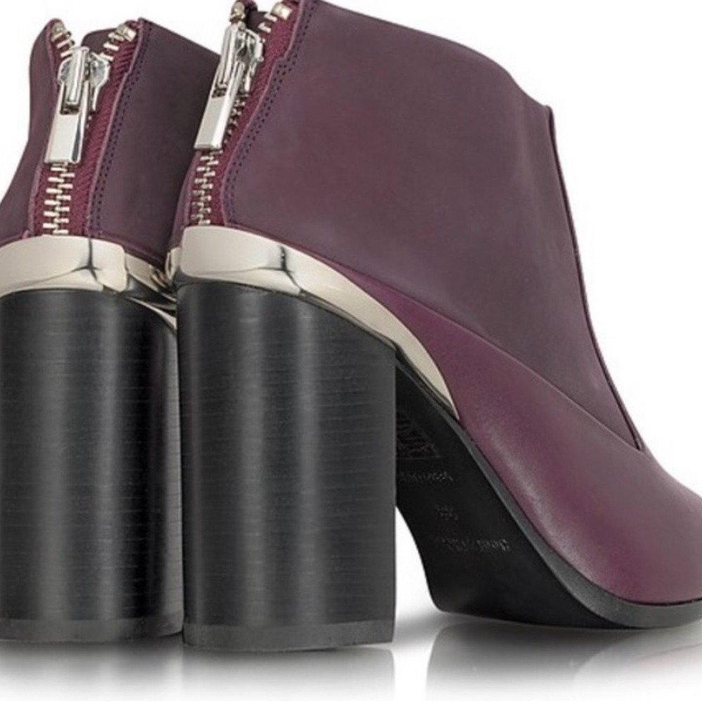 See By Chloe Plum Ankle Boots with Silver Accents 39.5